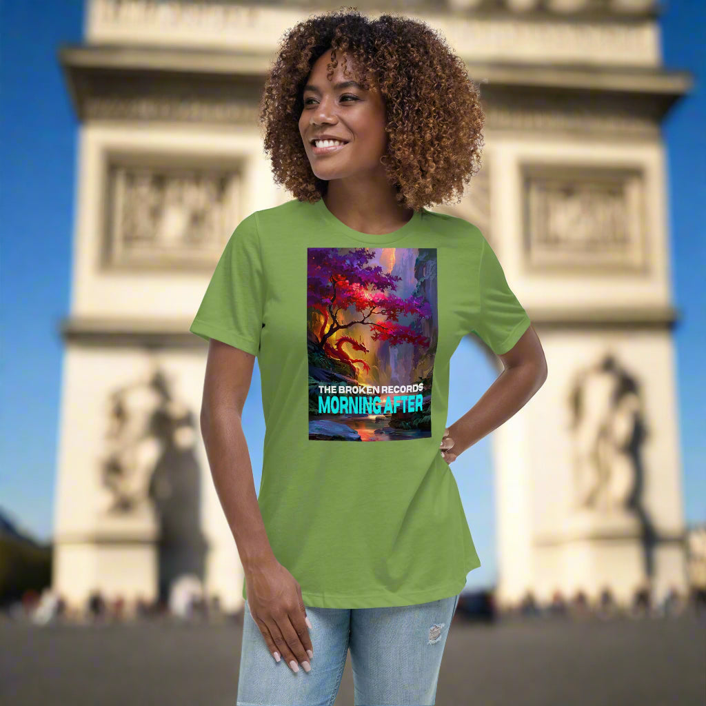 Morning After Red Dragon 1 Women's Relaxed Rock Band T-Shirt - Leaf