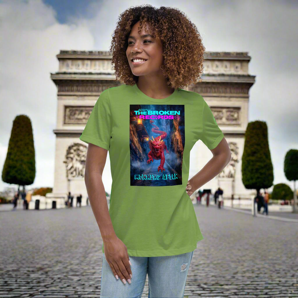 Morning After Red Dragon 3 Women's Relaxed Rock Band T-Shirt - Leaf