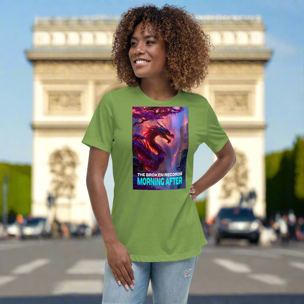 Morning After Red Dragon 2 Women's Relaxed Rock Band T-Shirt - Leaf