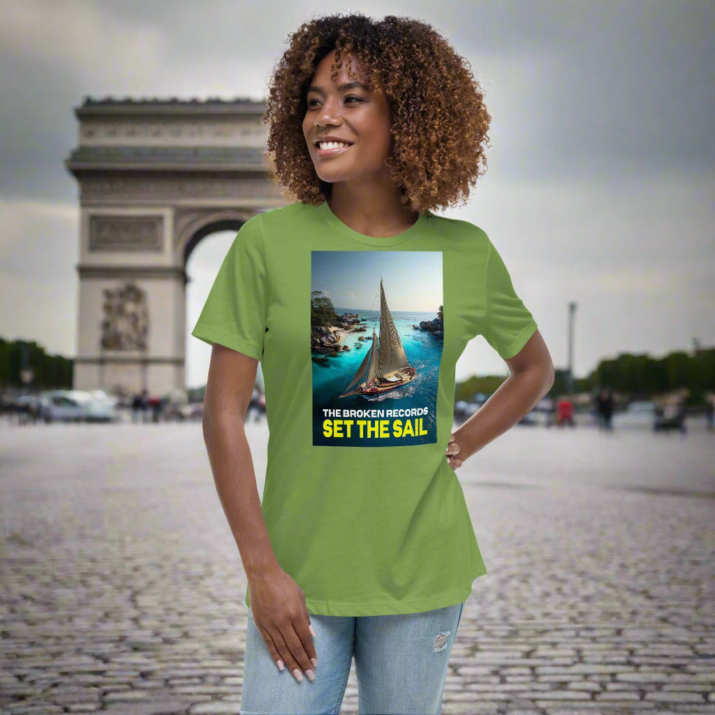 Set the Sail Women's Relaxed Rock Band T-Shirt - Leaf