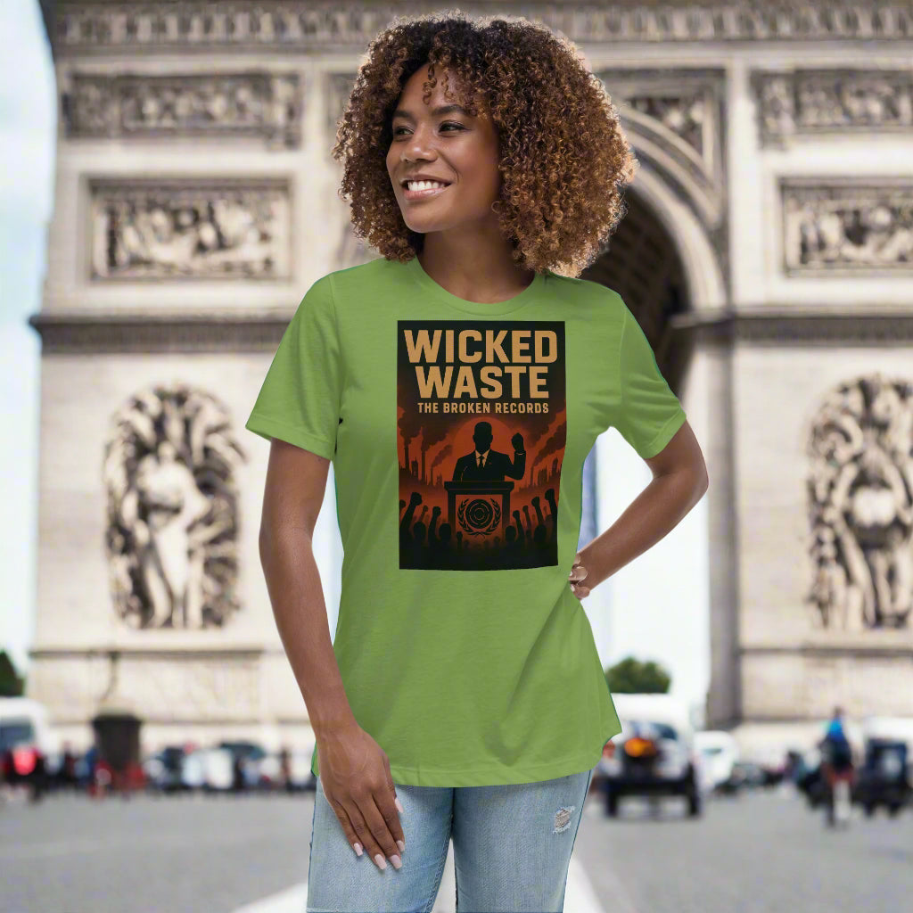 Wicked Waste Women's Relaxed Rock Band T-Shirt - Leaf