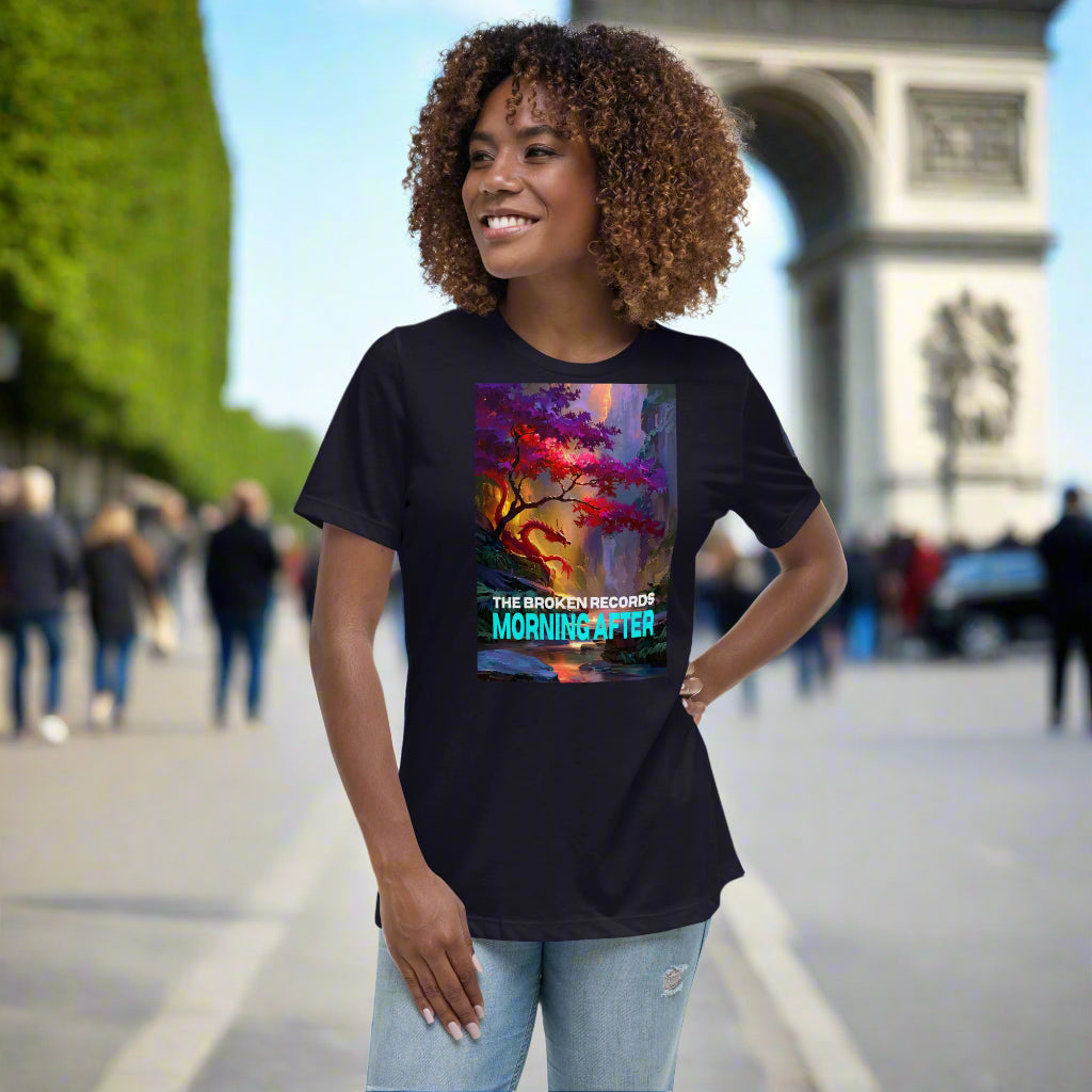 Morning After Red Dragon 1 Women's Relaxed Rock Band T-Shirt - Navy