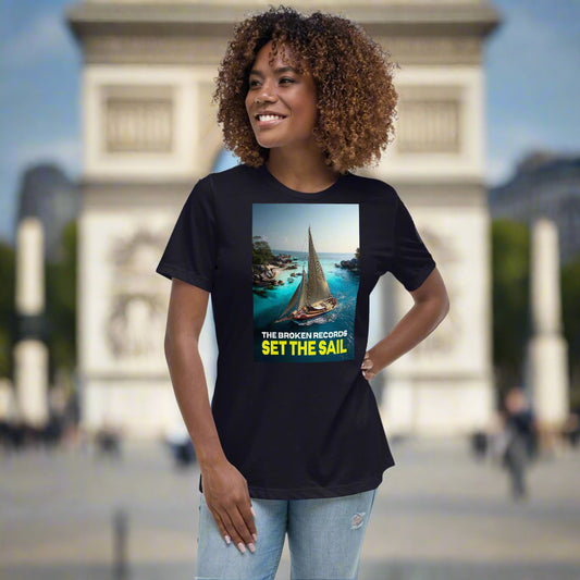 Set the Sail Women's Relaxed Rock Band T-Shirt - Navy