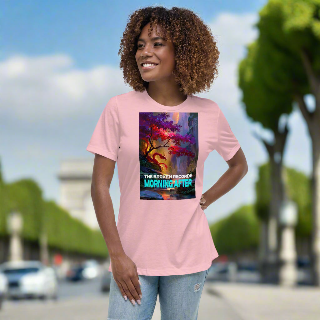 Morning After Red Dragon 1 Women's Relaxed Rock Band T-Shirt - Pink