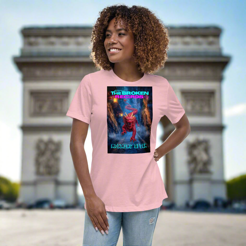 Morning After Red Dragon 3 Women's Relaxed Rock Band T-Shirt - Pink