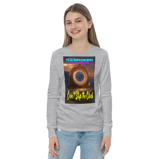 Can't Stop the Clock 2 Youth Long Sleeve Rock Band T-Shirt - Athletic Heather 