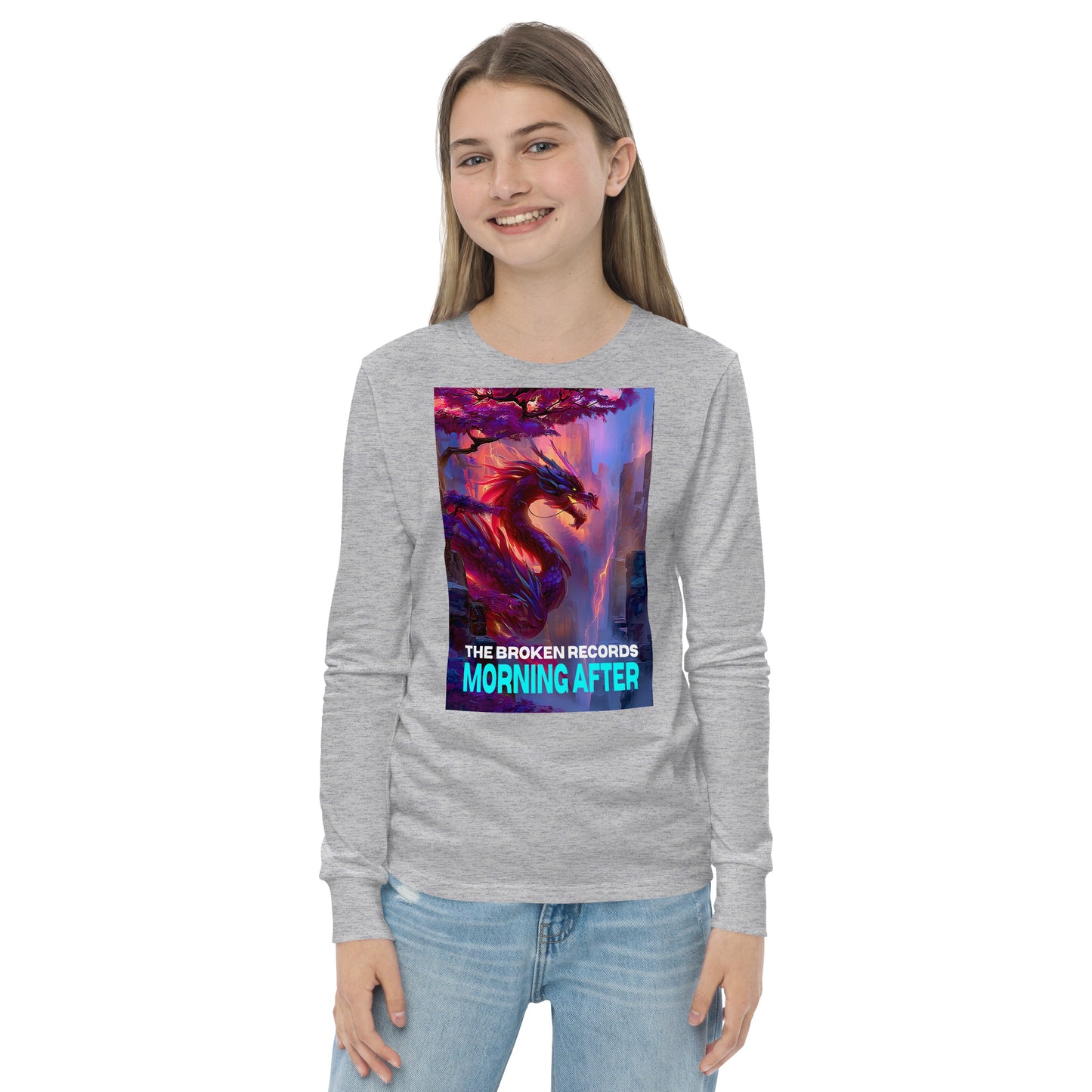 Morning After Red Dragon 2 Youth Long Sleeve Rock Band T-Shirt - Athletic Heather 