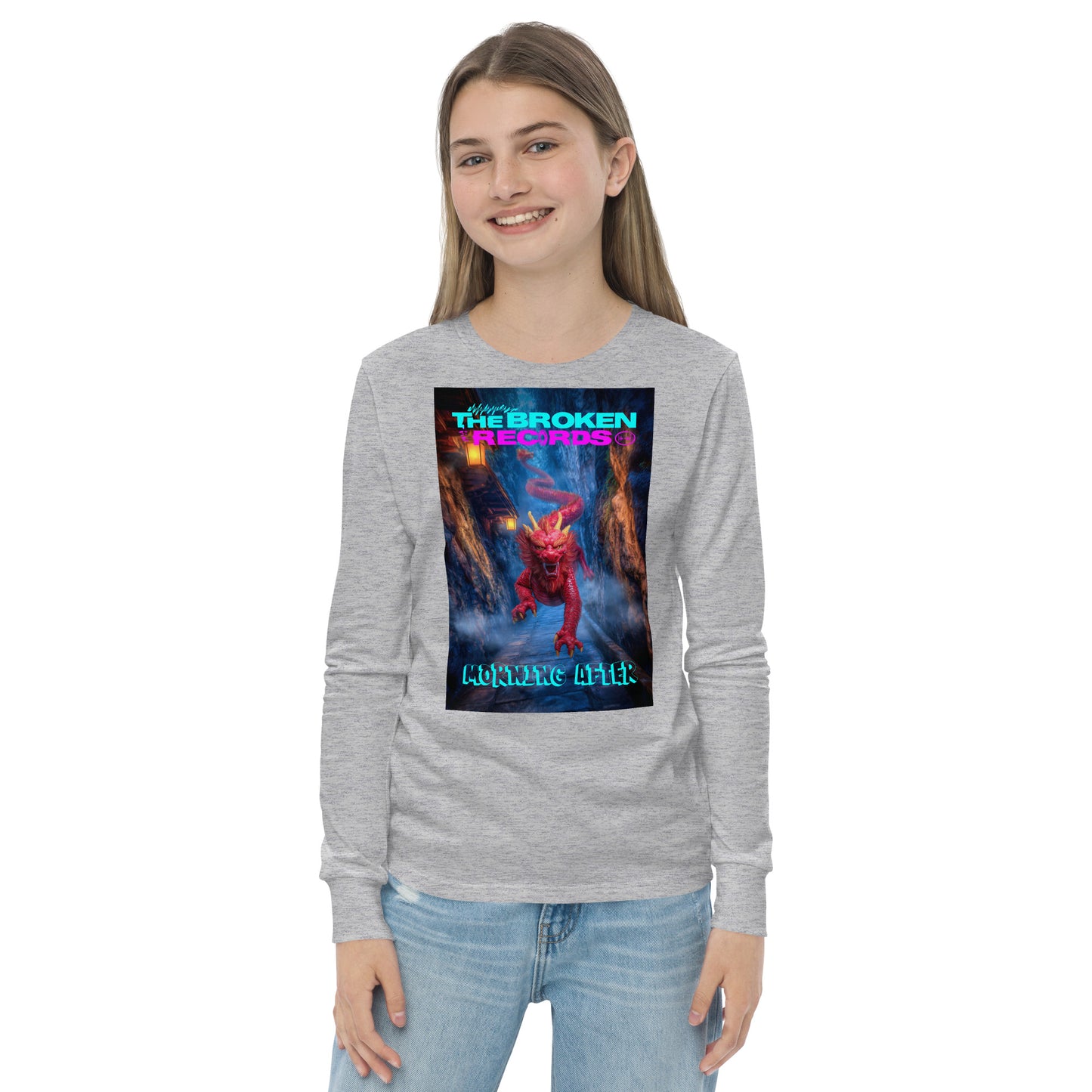 Morning After Red Dragon 3 Youth Long Sleeve Rock Band T-Shirts- Athletic Heather