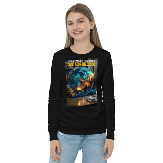 Can't Stop the Clock 1 Youth Long Sleeve Rock Band T-Shirt - Black