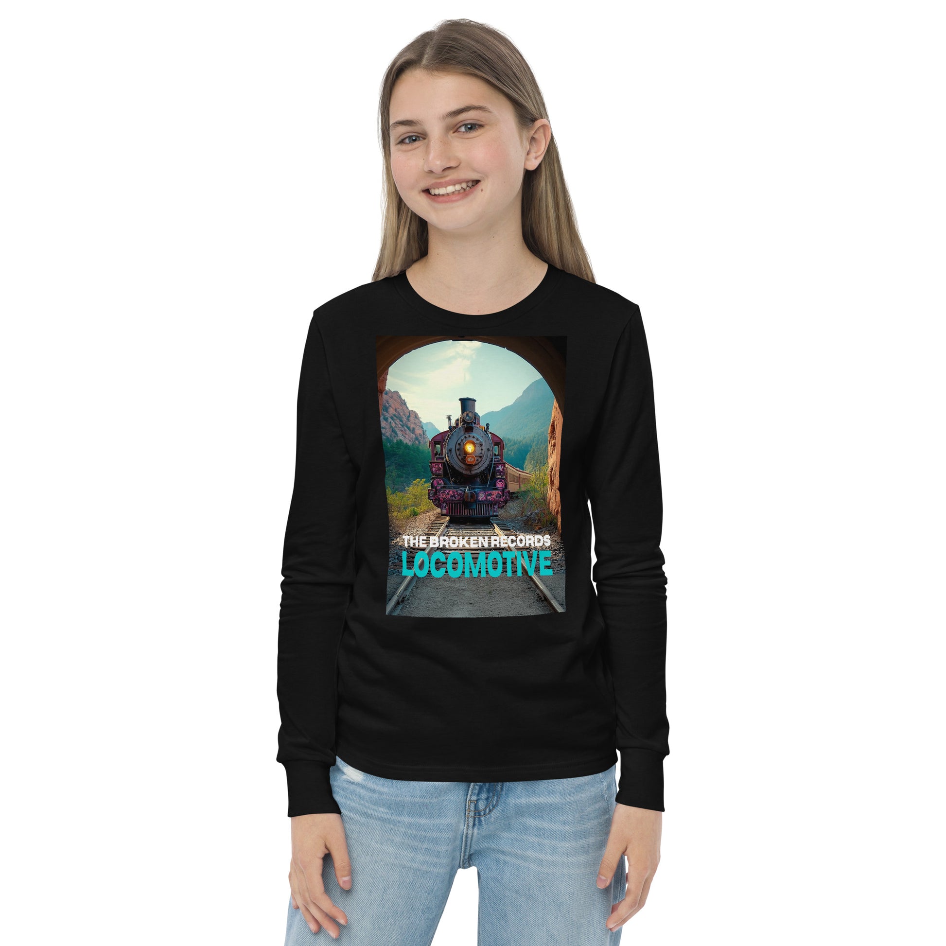 Locomotive Youth Long Sleeve Rock Band T-Shirt - Black 