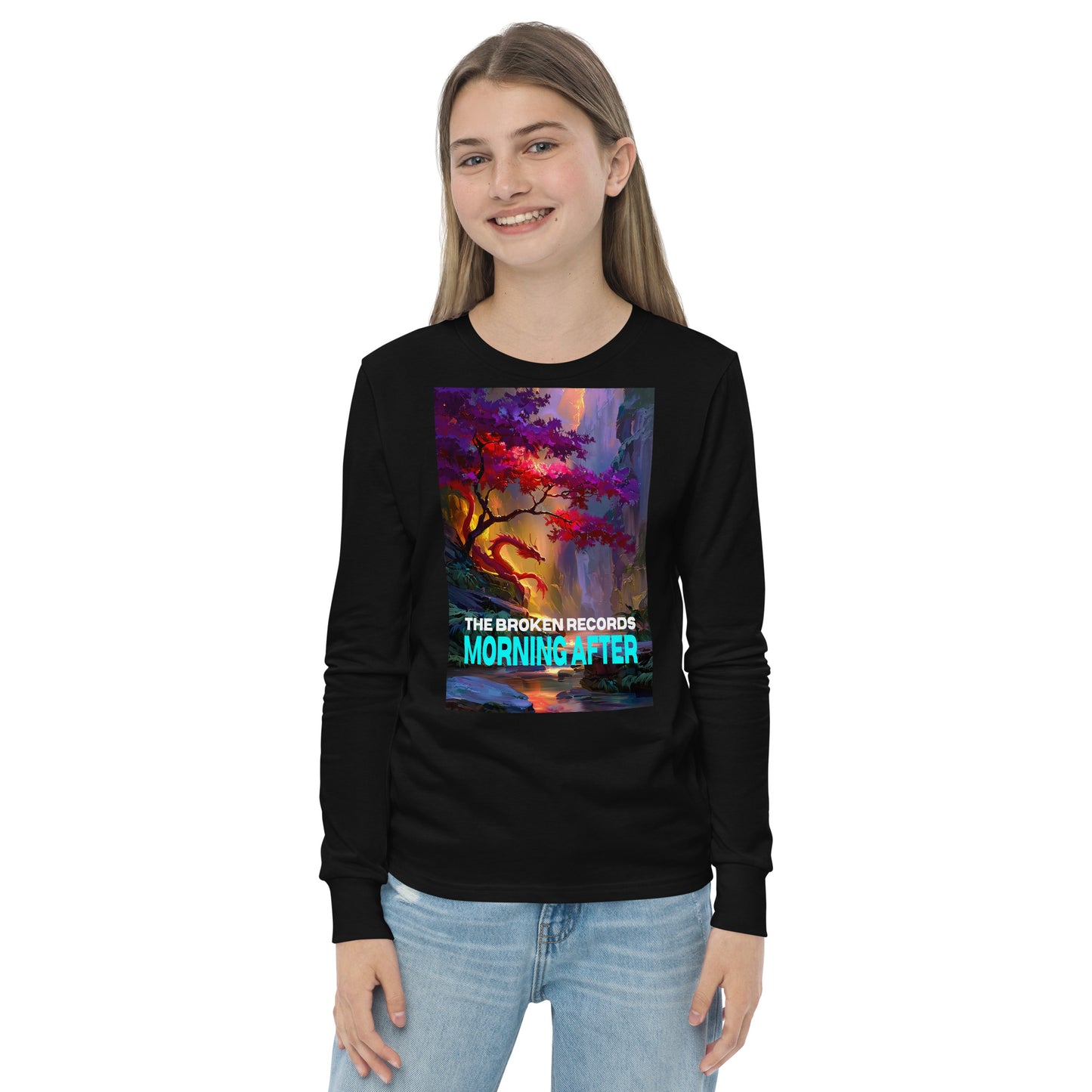 Morning After Red Dragon 1 Youth Long Sleeve Rock Band T-Shirt - Black 
