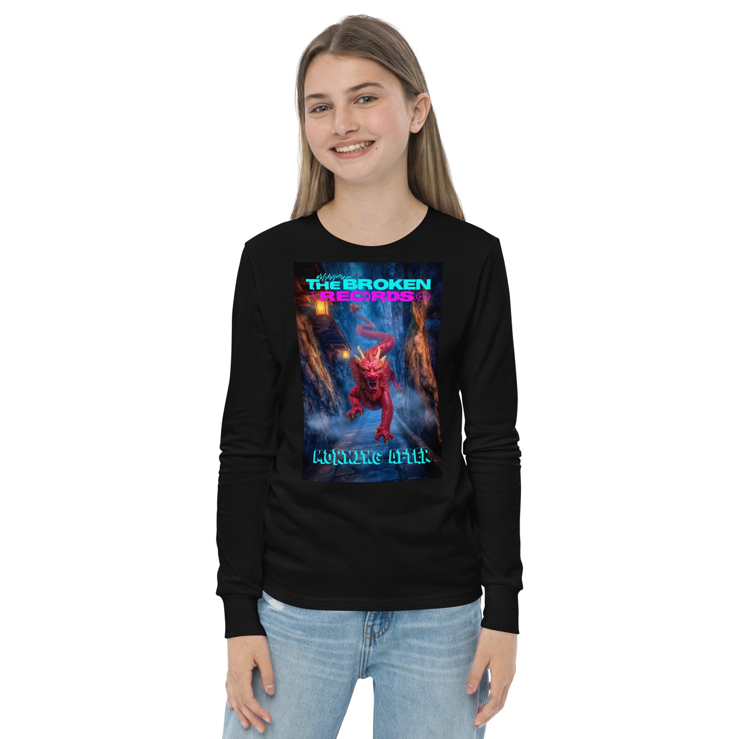 Morning After Red Dragon 3 Youth Long Sleeve Rock Band T-Shirts- Black