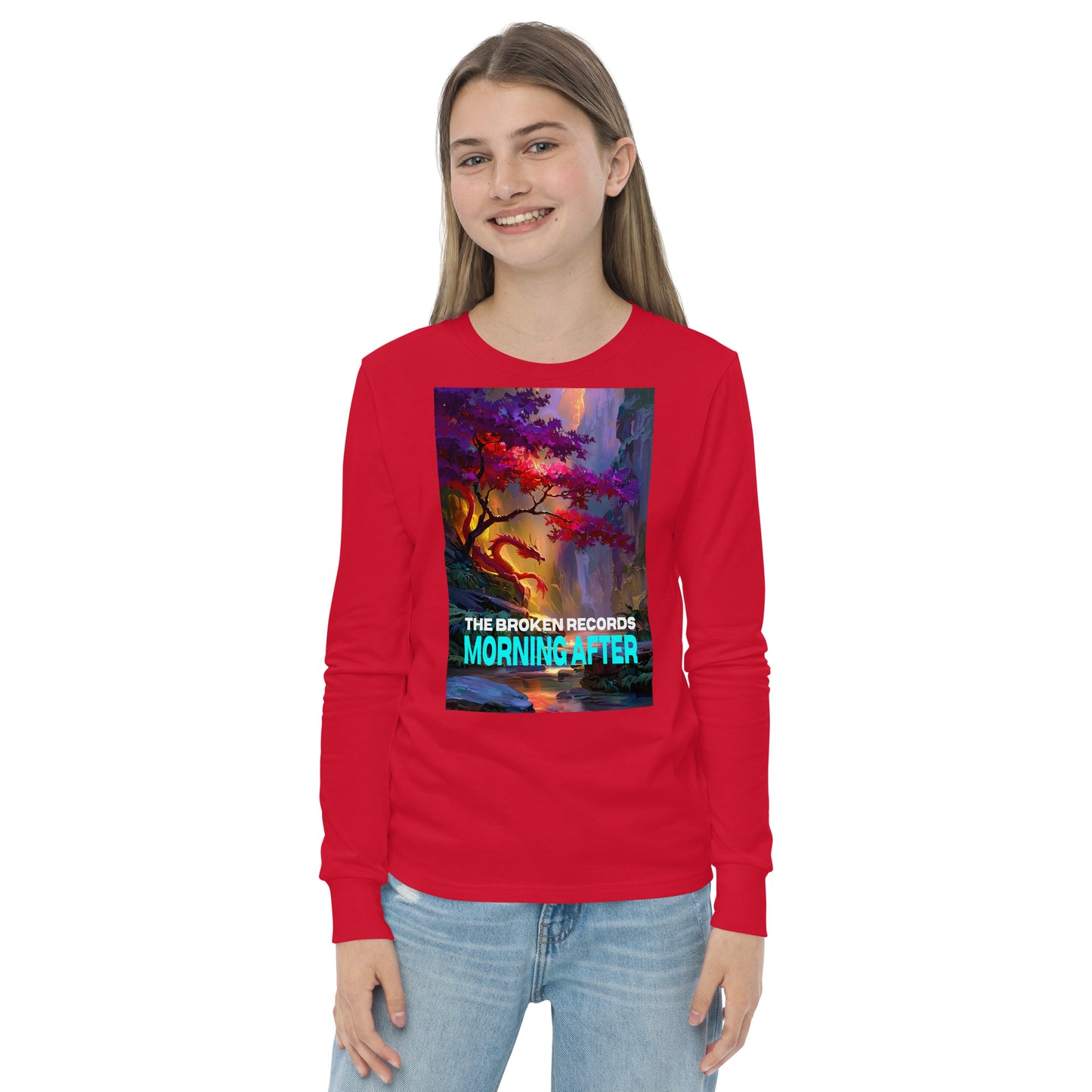 Morning After Red Dragon 1 Youth Long Sleeve Rock Band T-Shirt - Red