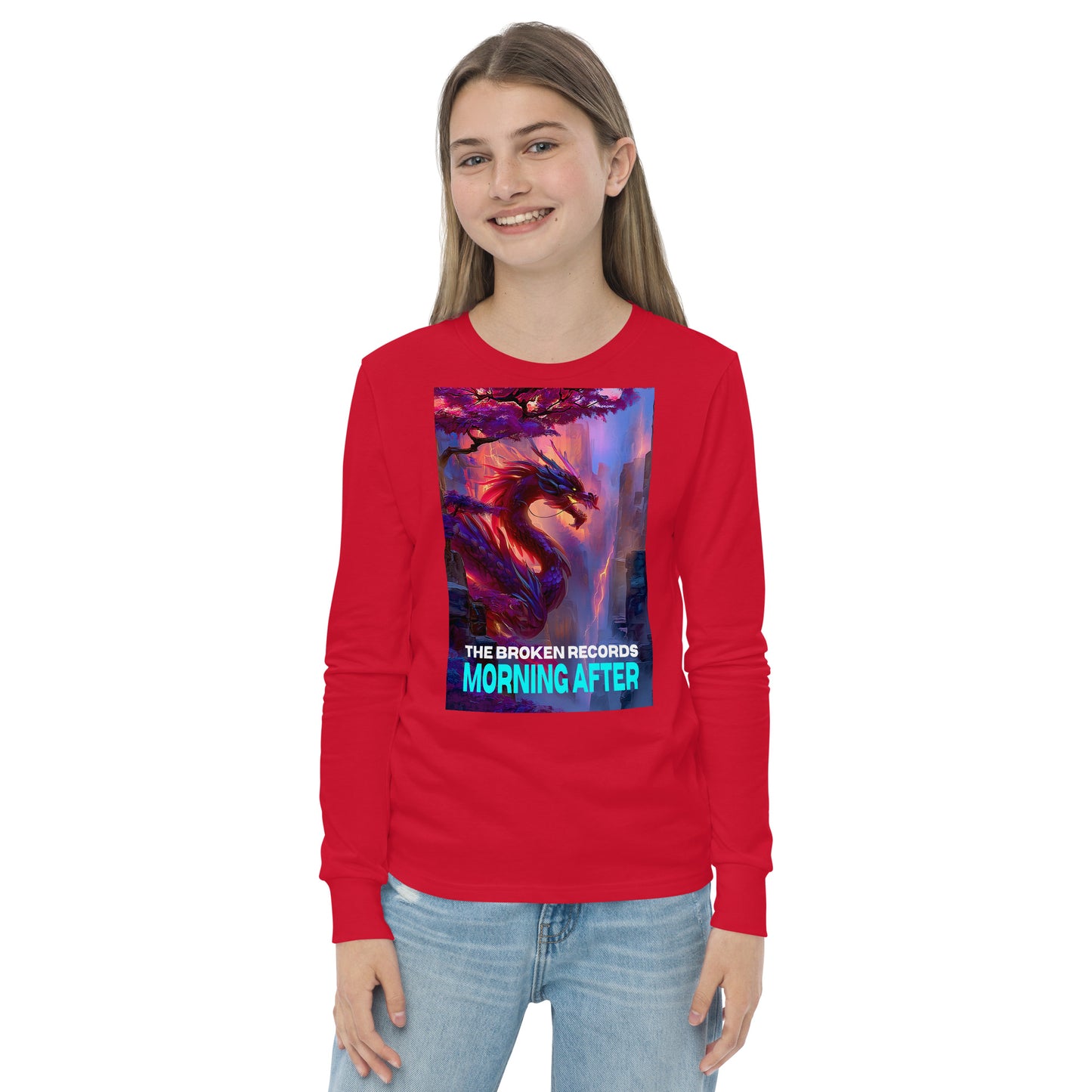Morning After Red Dragon 2 Youth Long Sleeve Rock Band T-Shirt - Red