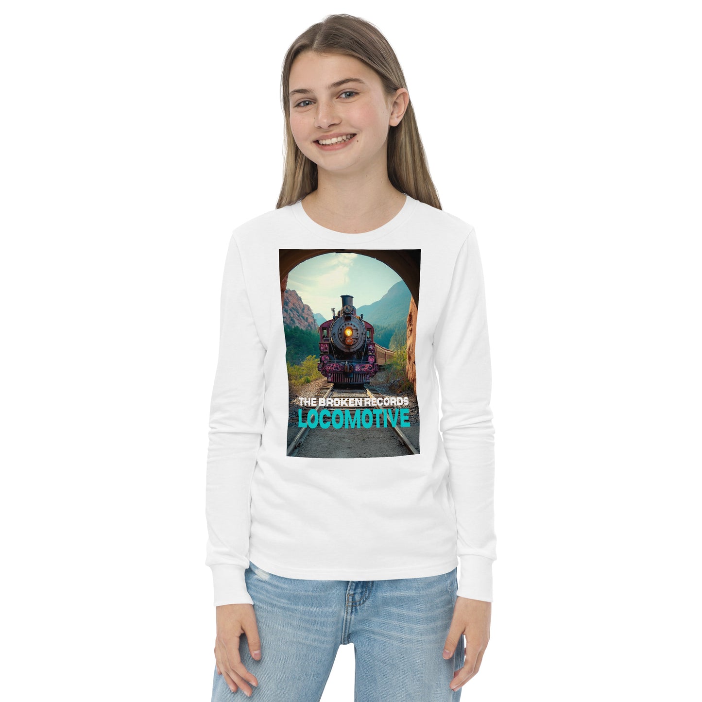 Locomotive Youth Long Sleeve Rock Band T-Shirt - White 