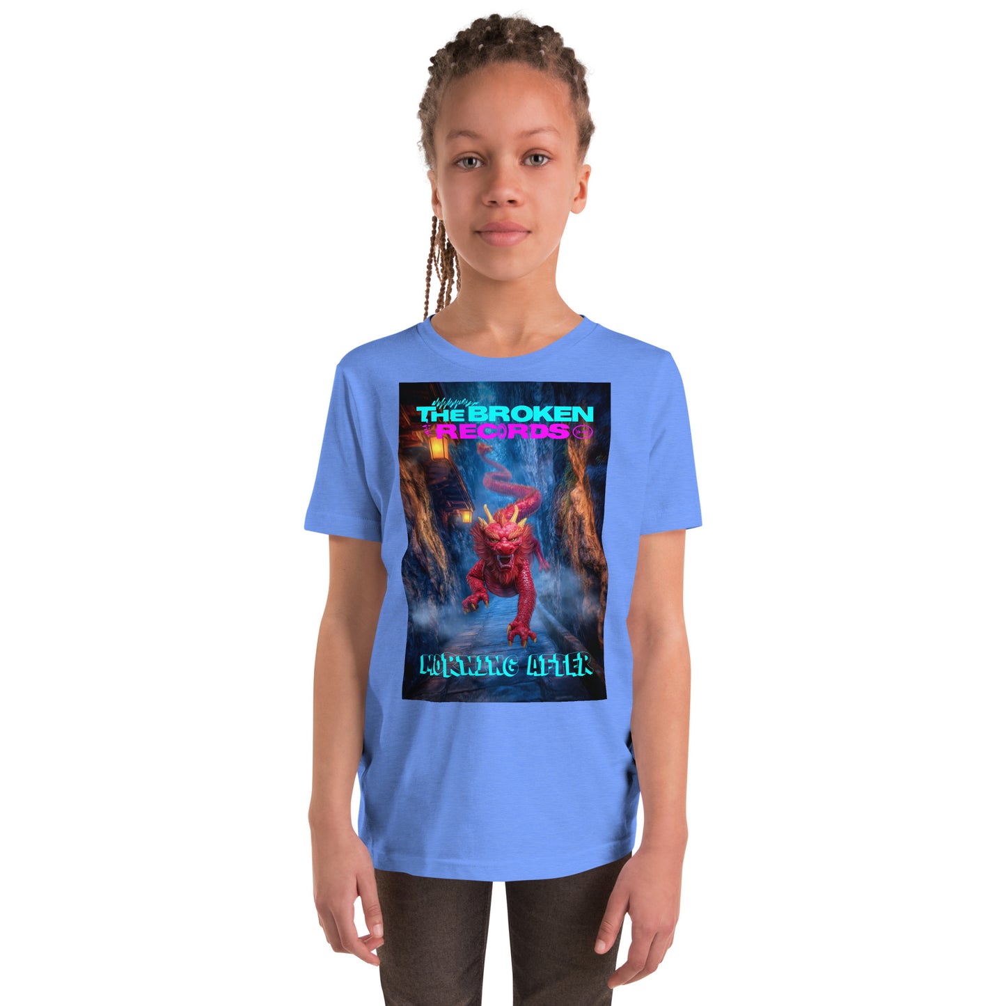 Morning After Red Dragon 3 Youth Rock Band Short Sleeve T-Shirt - Columbia Blue
