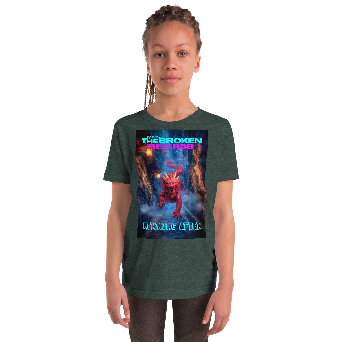 Morning After Red Dragon 3 Youth Rock Band Short Sleeve T-Shirt - Heather Forest